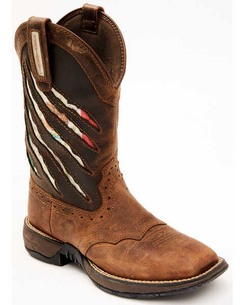 RANK 45 Women's Xero Gravity Lite Mexican Flag Western Boots - Broad Square Toe, Brown, hi-res