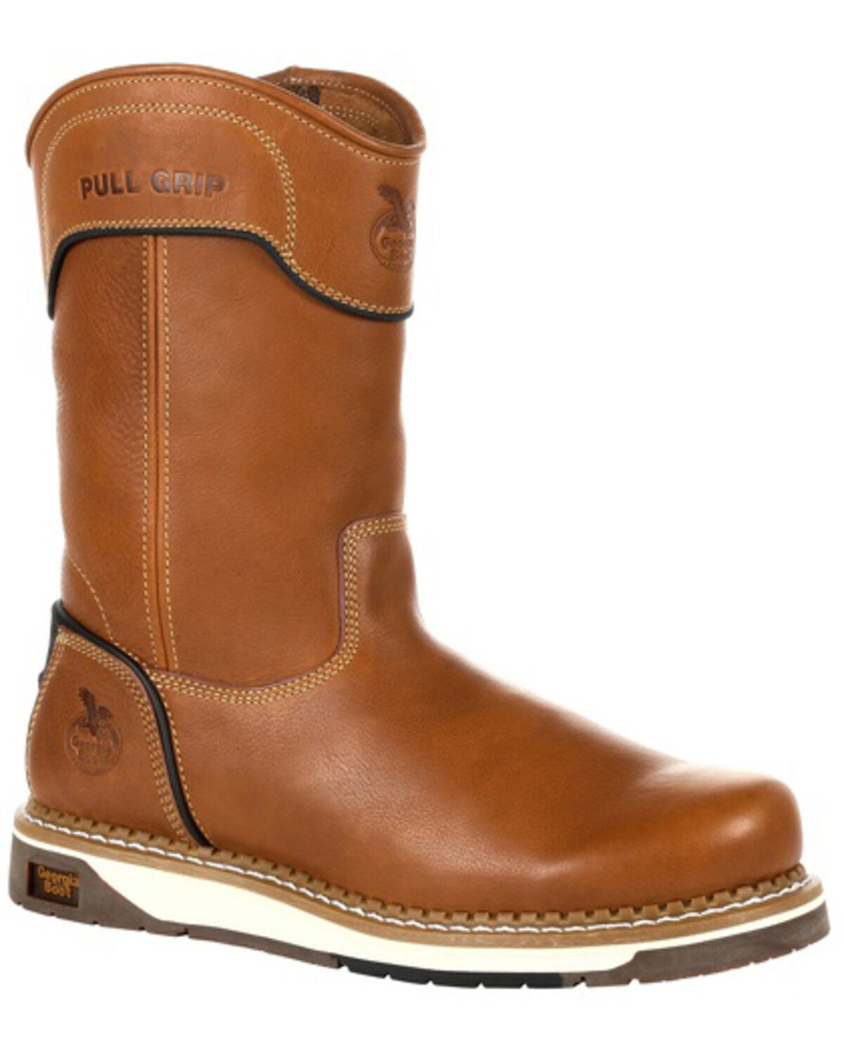 Image #1 - Georgia Boot Men's AMP LT Western Work Boots - Soft Toe, Brown, hi-res