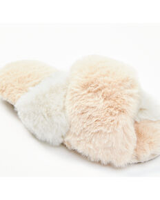 Idyllwind Women's Ivory Cozytown Faux Fur Slippers, Ivory, hi-res