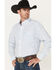 Image #2 - George Strait by Wrangler Men's Striped Long Sleeve Button Down Western Shirt , Blue, hi-res