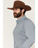 Image #2 - Cinch Men's Geo Print Long Sleeve Button-Down Stretch Western Shirt, Light Blue, hi-res