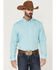 Image #1 - RANK 45® Men's Heeler Textured Solid Long Sleeve Button-Down Western Shirt, Turquoise, hi-res