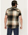 Image #4 - Brothers and Sons Men's Tooele Plaid Print Short Sleeve Button Down Western Shirt, Dark Grey, hi-res