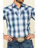 Stetson Men's Indigo Large Ombre Plaid Long Sleeve Western Shirt , Blue, hi-res