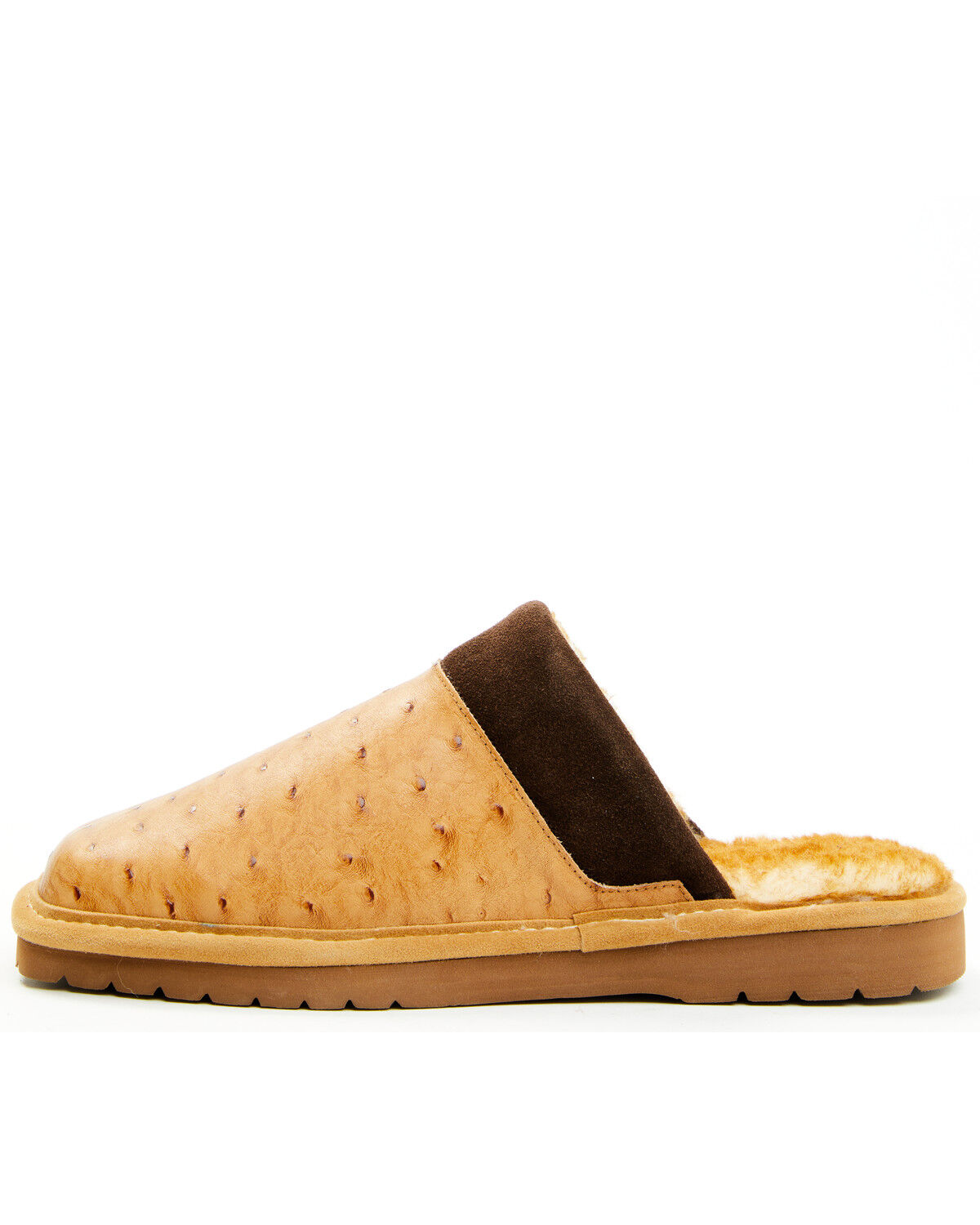 Image #3 - Ariat Men's Silversmith Full Quill Ostrich Print Slippers, Tan, hi-res