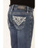 Image #4 - Rock & Roll Denim Girls' Embellished Pockets Bootcut Jeans, Blue, hi-res