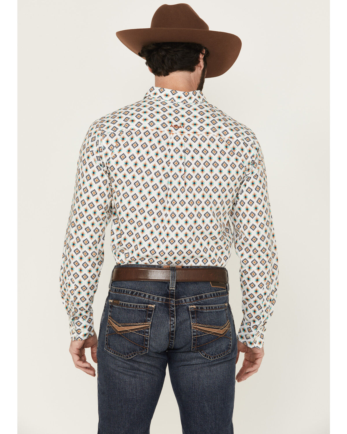 Image #4 - Ariat Men's Judas Geo Print Long Sleeve Button-Down Western Shirt, White, hi-res