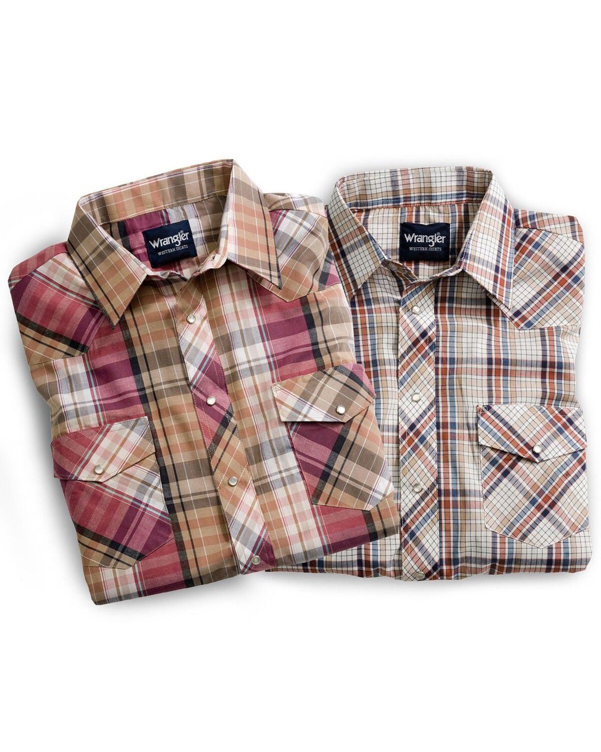 Image #3 - Wrangler Men's Assorted Classic Short Sleeve Western Shirt - Big & Tall, Plaid, hi-res