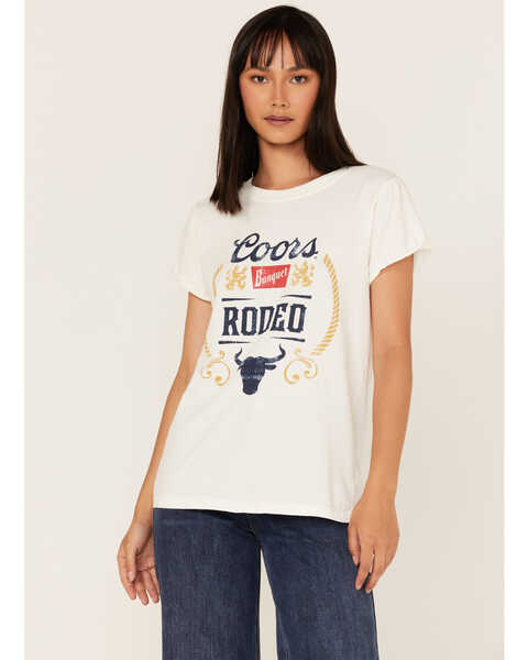 Image #2 - Recycled Karma Women's Coors Banquet Graphic Tee, White, hi-res
