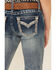 Grace In LA Girls' Border Stitched Embellishment Pocket Bootcut Jeans , Blue, hi-res