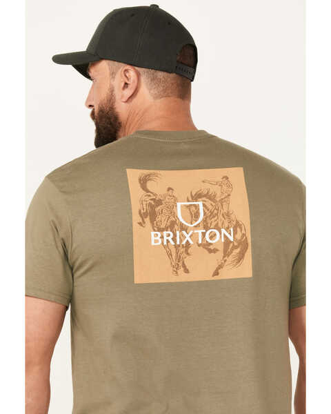 Image #4 - Brixton Men's Alpha Square Logo Short Sleeve Graphic T-Shirt, Olive, hi-res