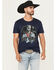 Image #1 - Cody James Men's Posse Gunslinger Short Sleeve Graphic T-Shirt, Navy, hi-res