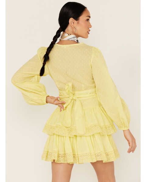 Image #5 - Maia Bergman Women's Mika Lace Tiered Dress, Yellow, hi-res