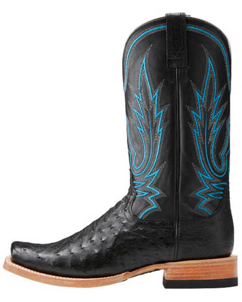 Image #2 - Ariat Men's Relentless All Around Exotic Ostrich Western Boots - Broad Square Toe , Black, hi-res
