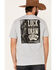 Cody James Men's Grey Luck Of The Draw Graphic T-Shirt , Heather Grey, hi-res