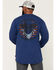 Image #4 - Cody James Men's FR Solid Skull Flag Long Sleeve Work T-Shirt, Navy, hi-res