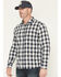 Image #2 - Brothers and Sons Men's Anvil Plaid Print Long Sleeve Button-Down Flannel Shirt, Blue, hi-res