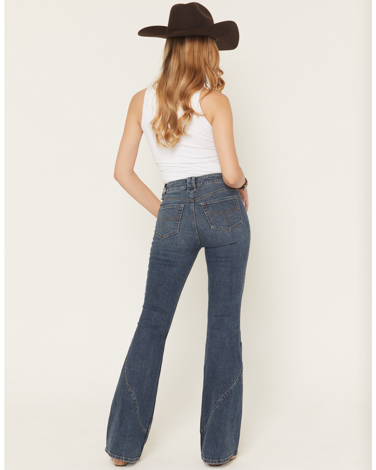 Image #3 - Shyanne Women's Grand Dark Wash High Rise Flare Stretch Denim Jeans, Dark Wash, hi-res