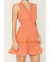 Image #3 - Shyanne Women's Embroidered Sleeveless Smocked Waist Mini Dress, Coral, hi-res