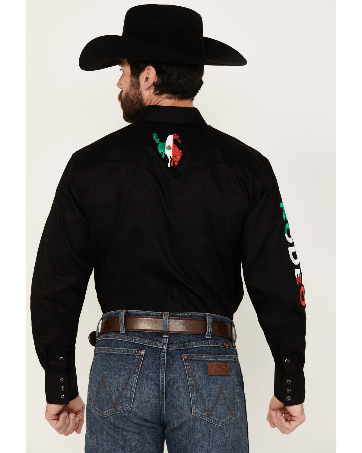 Image #4 - Rodeo Clothing Men's Mexico Bronco Long Sleeve Snap Western Shirt, , hi-res