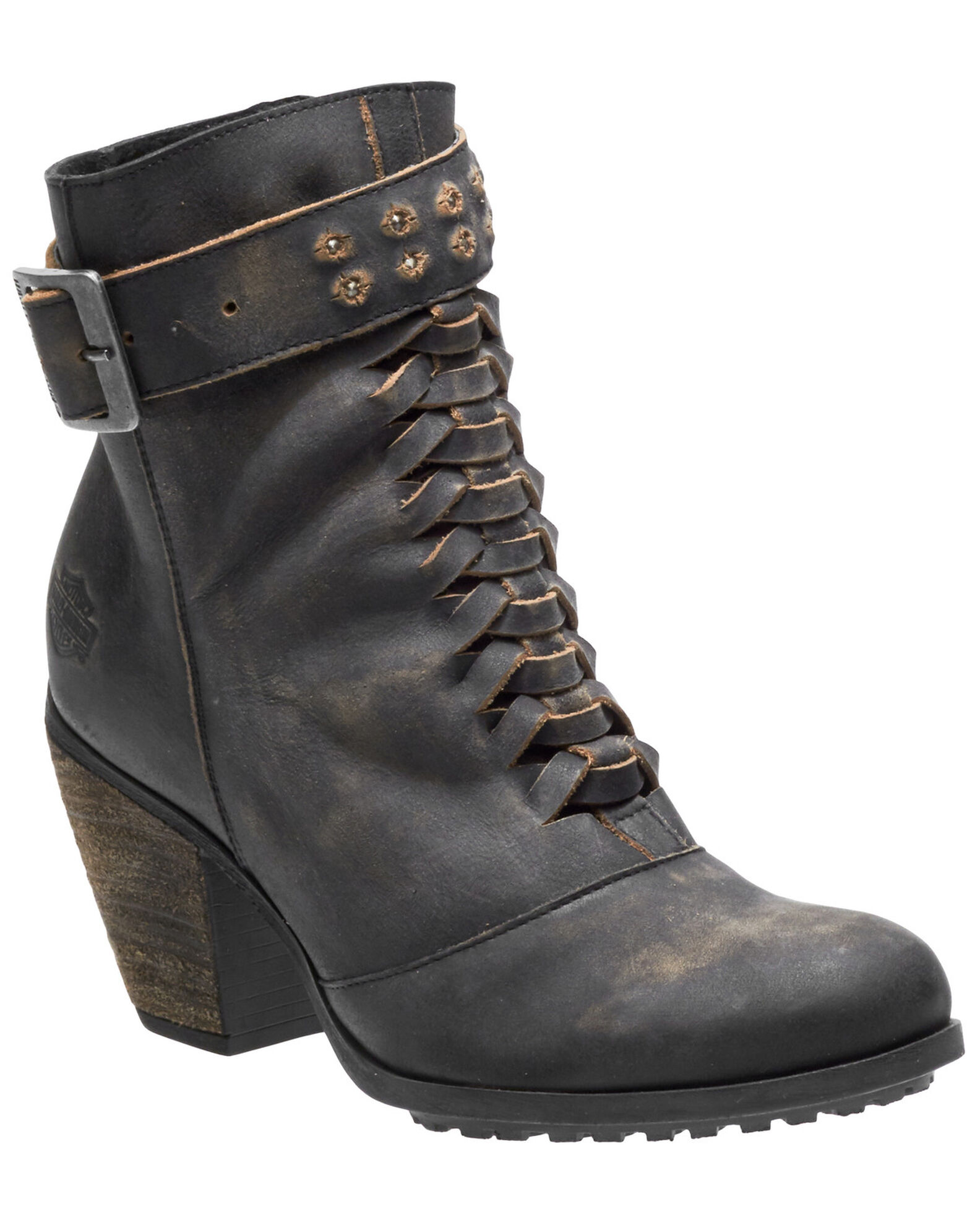 Womens brown harley deals davidson boots