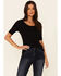 Idyllwind Women's Solid Black Brazos Way Short Sleeve Top, Black, hi-res