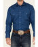 Roper Men's Broadcloth Long Sleeve Snap Western Shirt , Blue, hi-res