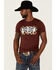 Image #1 - Red Dirt Hat Co. Men's Red Great White Buffalo Southwestern Graphic T-Shirt , Red, hi-res