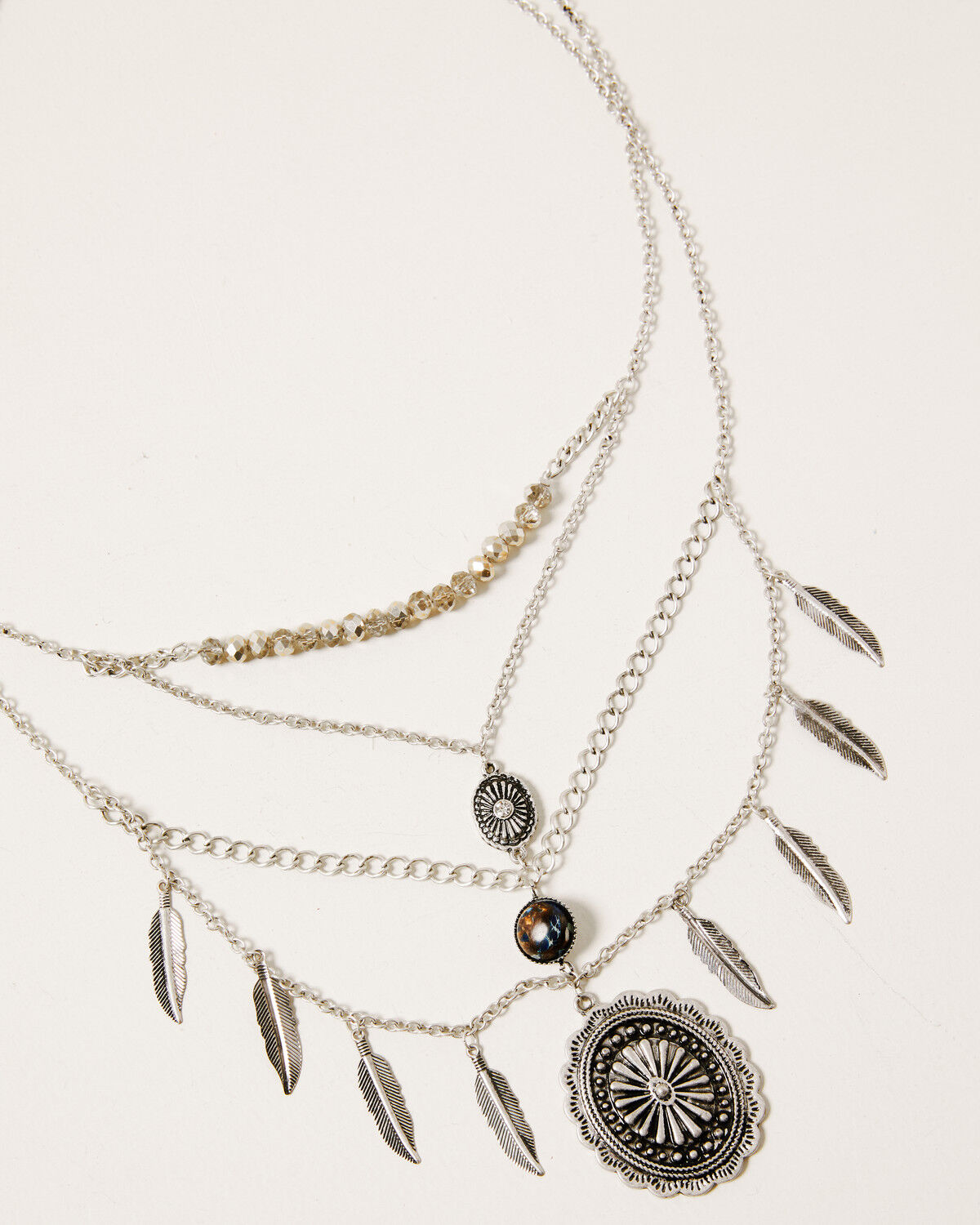 Image #1 - Shyanne Women's Claire Multi-Layered Concho Necklace, Silver, hi-res