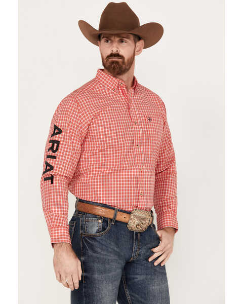 Ariat Men's Pro Series Team Saul Classic Fit Western Shirt, Red, hi-res
