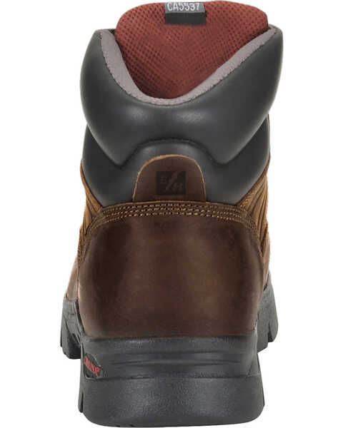 Image #6 - Carolina Men's 6" Lace-Up Leather Waterproof Work Boots - Composite Toe, Dark Brown, hi-res
