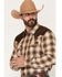 Image #2 - Cody James Men's Mad Plaid Print Corduroy Long Sleeve Snap Western Shirt - Tall, Tan, hi-res