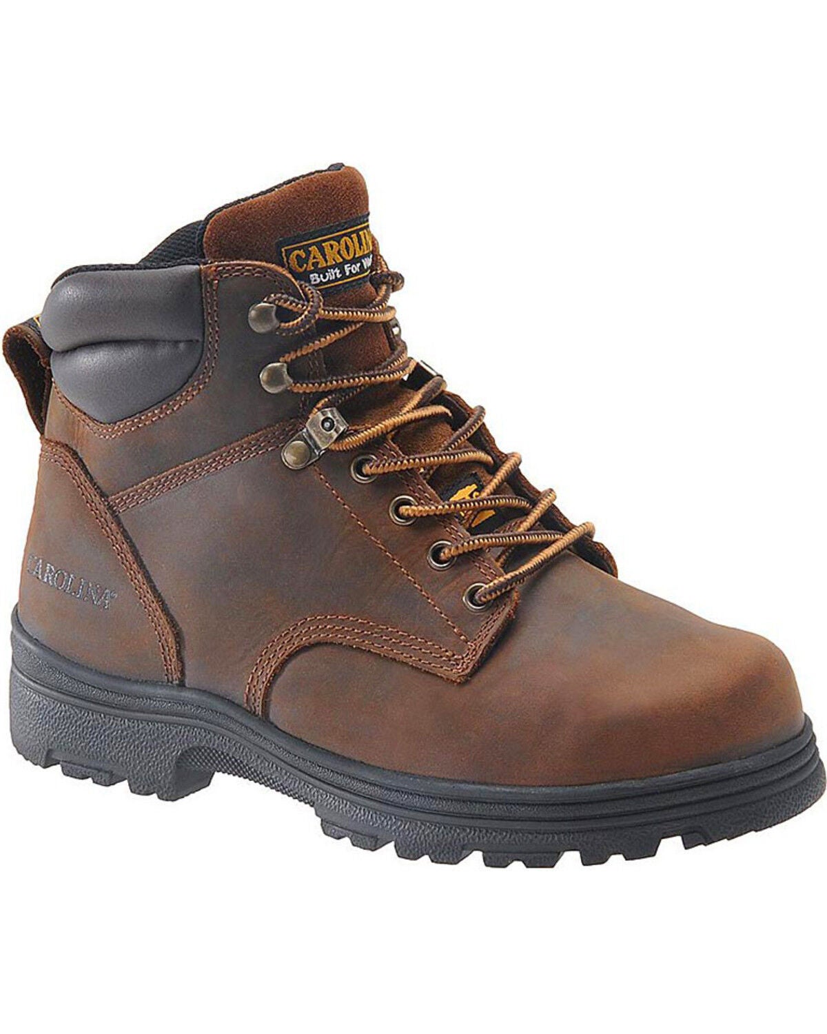 Image #1 - Carolina Men's 6" Broad Toe Internal Met Guard Work Boots - Steel Toe, No Color, hi-res