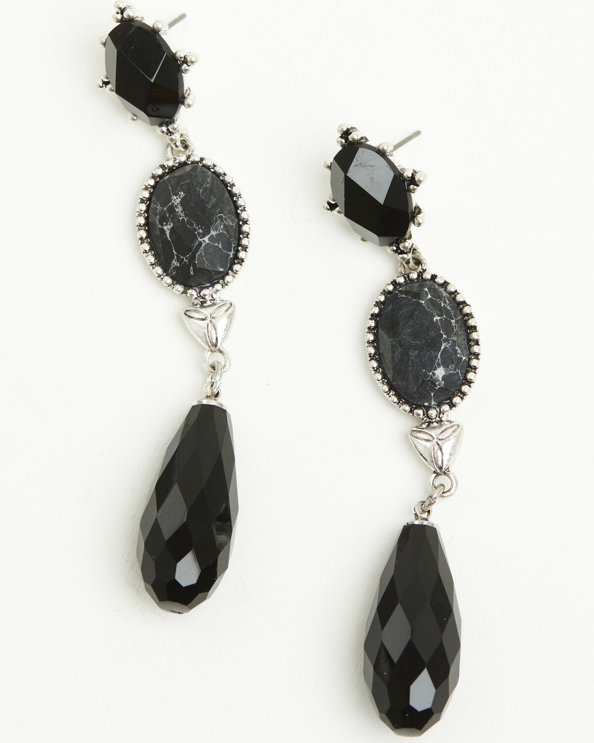 Lainey Wilson Women's Stone Linear Earrings, Black, hi-res