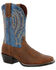 Image #1 - Durango Men's Westward Denim Western Performance Boots - Broad Square Toe, Brown/blue, hi-res