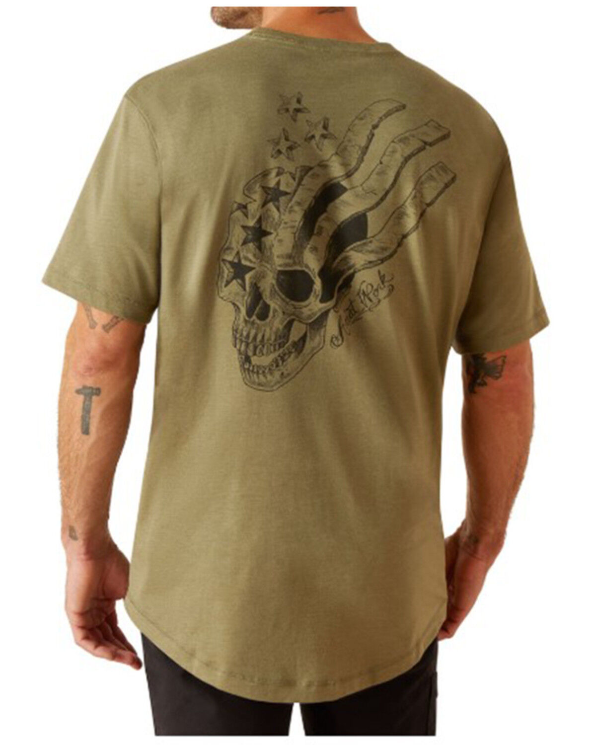 Image #1 - Ariat Men's Rebar Workman Short Sleeve Graphic Work Pocket T-Shirt, Sage, hi-res