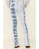 Rock & Roll Denim Girls' Light Wash Tie-Dye Fray Hem Trouser Jeans , Blue, hi-res