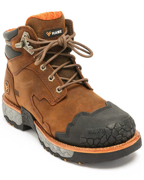 Hawx Men's 6" Legion Work Boots - Soft Toe, Brown, hi-res