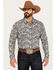 Image #1 - Cody James Men's Mamba Paisley Print Long Sleeve Western Snap Shirt - Big, Black, hi-res