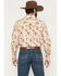 Image #4 - Ely Walker Men's Floral Striped Long Sleeve Pearl Snap Western Shirt, Cream, hi-res