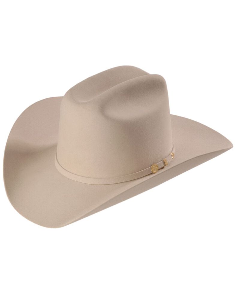Stetson Men's 100X El Presidente Fur Felt Western Hat, Silverbelly, hi-res