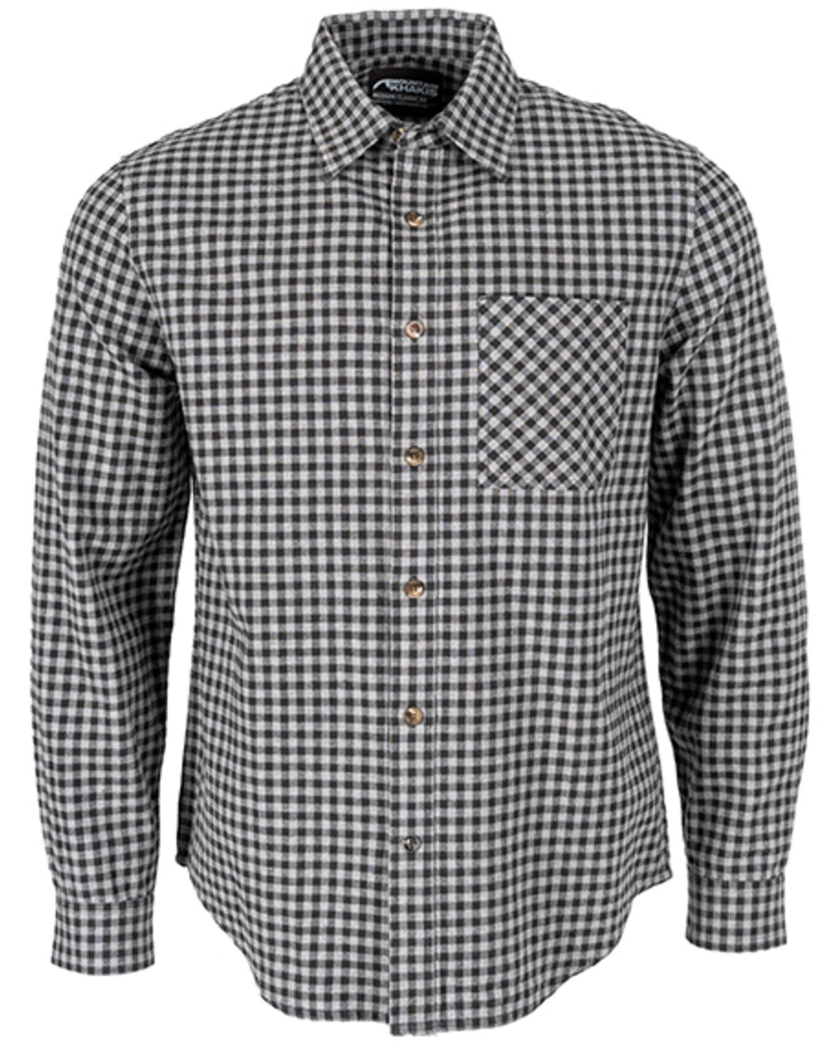 Image #1 - Mountain Khakis Men's Downtown Plaid Print Long Sleeve Button-Down Flannel Shirt, Grey, hi-res