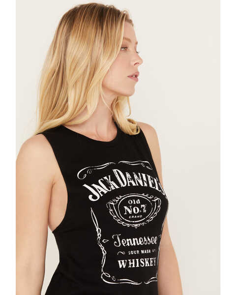 Image #2 - Jack Daniel's Women's Traditional Label Muscle Tank Top , Black, hi-res