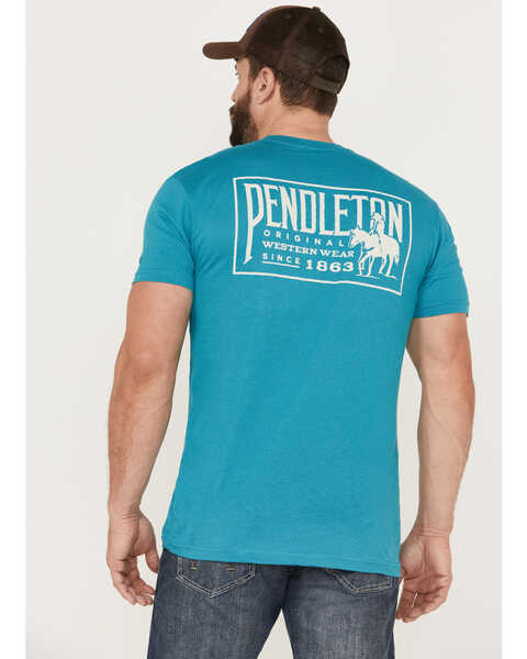 Image #4 - Pendleton Men's Original Western Logo Graphic Short Sleeve T-Shirt , Teal, hi-res