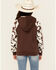 Image #4 - Cowgirl Hardware Girls' Horseshoe Raglan Fleece Hoodie, Chocolate, hi-res