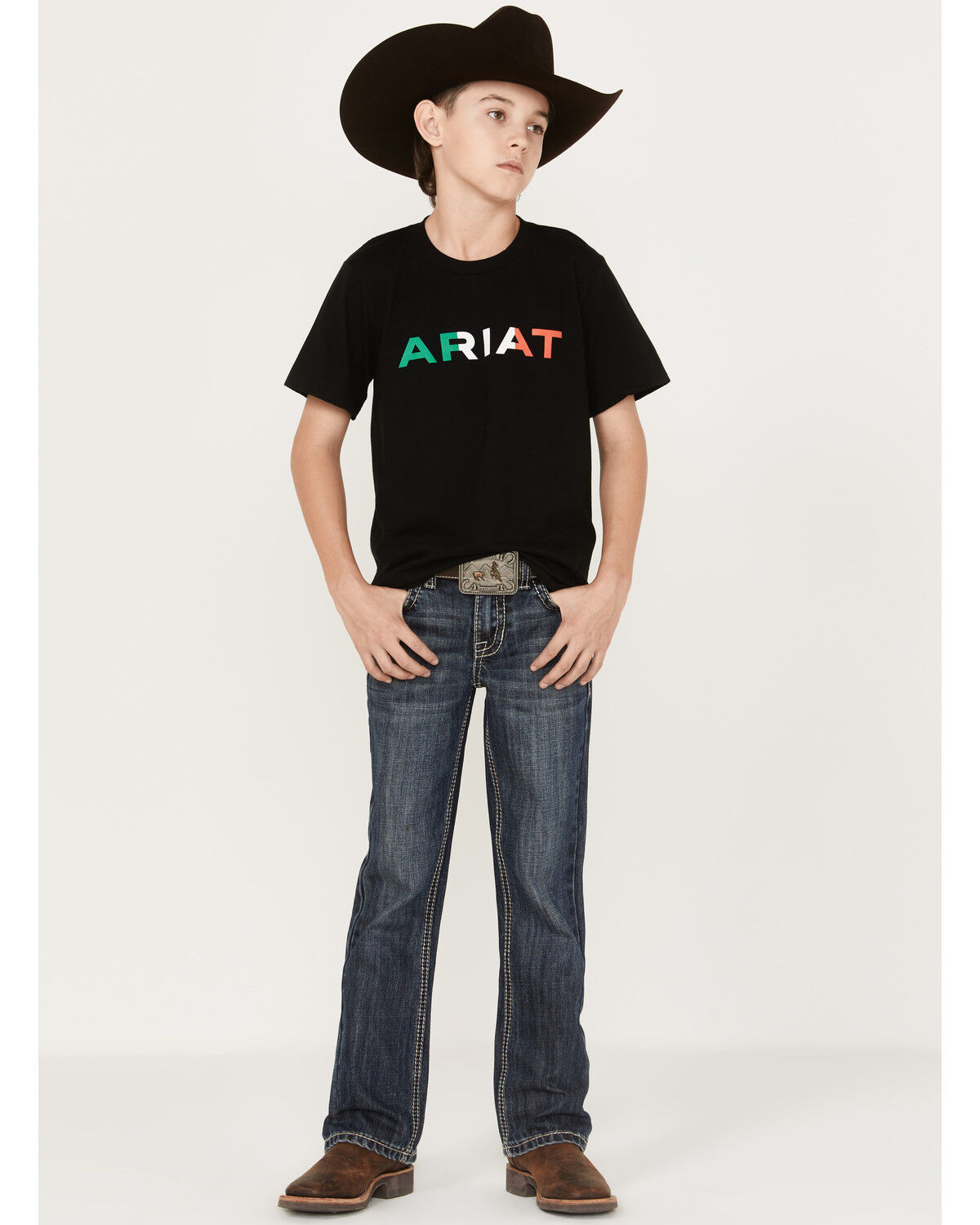 Image #2 - Ariat Boys' Viva Mexico Short Sleeve Graphic T-Shirt, Black, hi-res