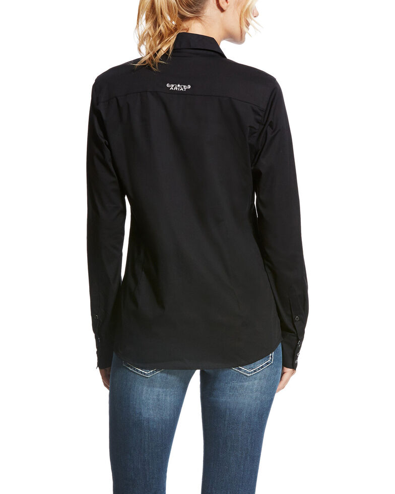 Ariat Women's Kirby Black Stretch Button Down Long Sleeve ...
