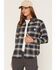 Image #1 - Carhartt Women's Rugged Flex Hamilton Plaid Print Relaxed Long Sleeve Button-Down Flannel Shirt, Blue, hi-res