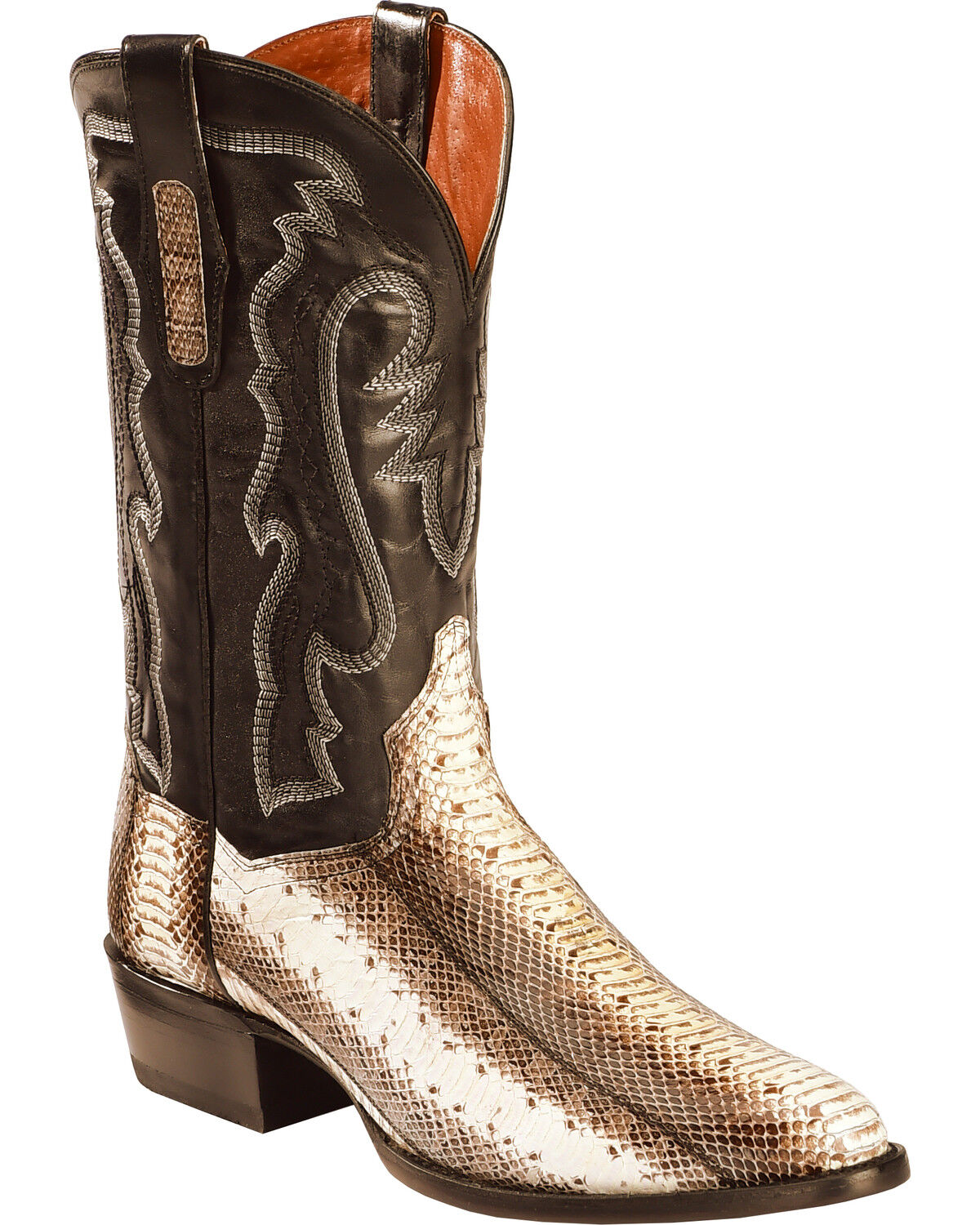 round toe snakeskin boots