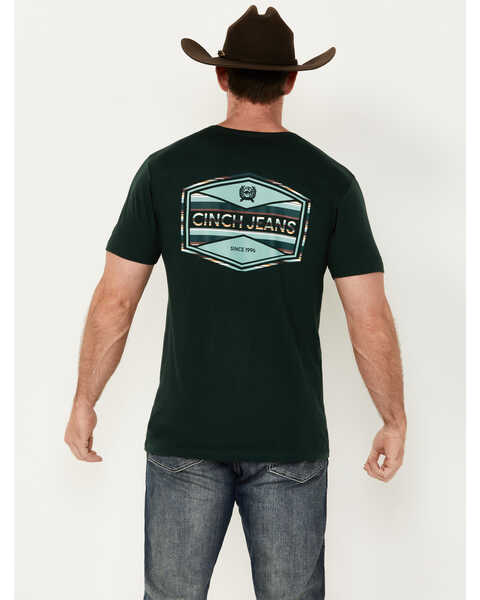 Cinch Men's Logo Short Sleeve Graphic T-Shirt, Dark Green, hi-res
